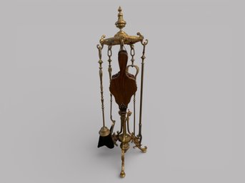 Brass Firetools And Stand With Bellows