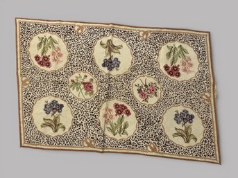 Floral Cameos Needlepoint Scatter Rug
