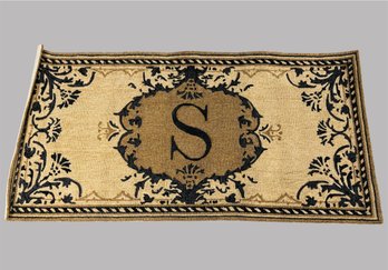 Frontgate Florentine S Monogram Mat In Natural/Black, New