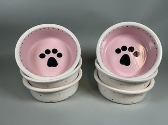 Pet Ware Pottery Dog Bowls (6), Unused