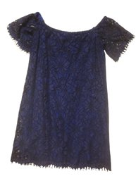 Ella Moss Off Shoulder Blue Lace Dress Size S