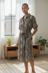 Snake Print Shirtdress By Vero Moda. Size S