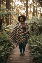 Classic Pashmina Wrap, Often Categorized As A Ruana Or Poncho-style Shawl Due To Its Open-front, Oversized