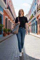 Sorial Tan Textured Tote With Long Shoulder Straps