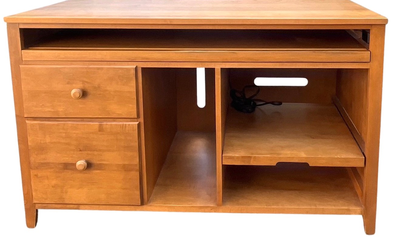 Ethan Allen Maple Wood Computer Desk With Keyboard Tray And Storage ...
