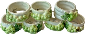 Vintage Barbara Eigen Ceramic Napkin Rings, Signed On Interior 'B. Eigen - 1981'