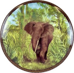 Porcelain Plate  With Elephant Imagery