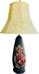Mid-Century Lamp With Orange Ceramic Finial - Classic!