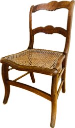 Antique Child's Chair With Caned Seat