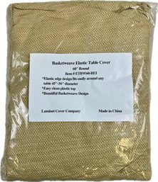 Basketweave Elastic Table Cover - 60 Inches Round