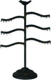Metal Earring Display Tree With Bird Finial