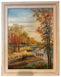 Fall River Scene- Hand-painted