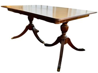 Duncan Pfyfe Dining Table With Cleverly Hidden Leaf And Protective Pads