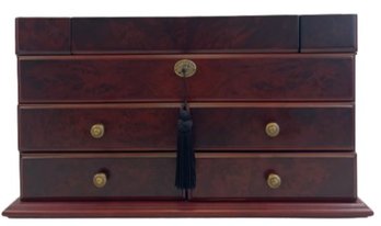 Vintage Large Bombay Company Jewelry Box Chest Organizer - With Key