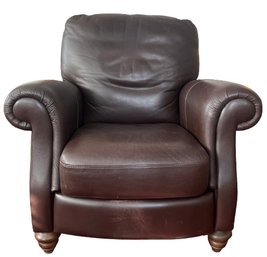 Dark Brown Leather Recliner Armchair