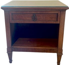 Henredon Neoclassical Inspired Night Stand, Single Drawer & Open Cupboard - Signed Henredon Fine Furniture