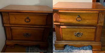 Wooden Bed Side Table Pair