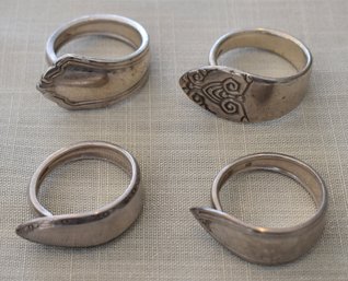 International Silver Co (2), Alvin, And New England Silver Plate Spoon Napkin Rings