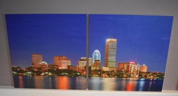 Triptych Art Panel 2 Piece Boston Charles