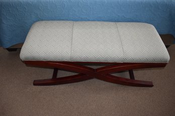 Entryway Bench With Green Upholstery