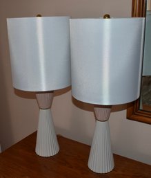 Eleanor Ceramic Lamp Pair Pink And White