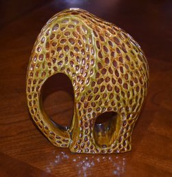 Ceramic Elephant Figurine Statue 9' Tall Brown Tan