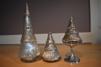 Pottery Barn Silver Colored Christmas Tree Decor