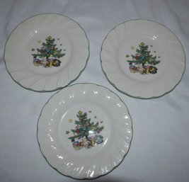 Nikko Holiday Christmas Tree Bread And Butter Plates Set Of 3