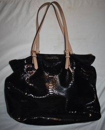 Michael Kors Patent Leather Python Emboss Snakeskin Jet Set Tote Shoulder Bag