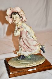 G Armani Florence Capodimonte Porcelain Figurine Girl With Captivating Smile