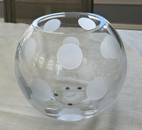 Kate Spade X Lenox Crystal Bowl Rose Vase Etched Polka Dot