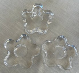 Orrefor Like Tea Light Flower Candle Holders (3)