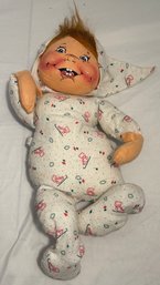 Annalee Christmas Baby In Pajamas 1 Of 2 With Teeth Smile 1987