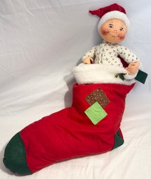 Annalee Baby Doll In Pajamas Christmas Stocking