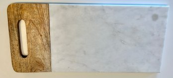 Homeessentials Wood White Marble Cheese Cutting Board