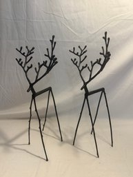 Pottery Barn Sculpted Reindeer Pair