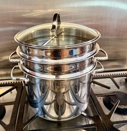 Tramonita 8 Qt Stainless Steel Professional Stock Pot, Strainer, And Steamer