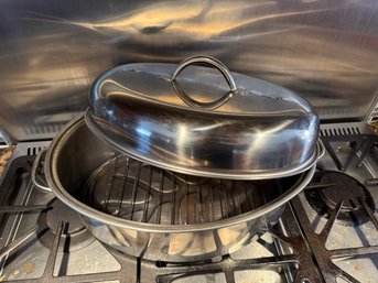 Stainless Steel Roasting Pan With Lid And Tray