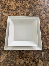 Fortessa Small Square And Bistro Blanc Large Square Plates