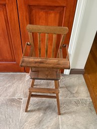 Antique Wooden Baby Doll High Chair