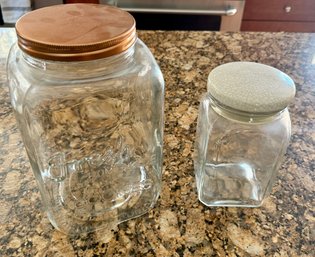 Glass Canister Cookie Candy Jars With Lids