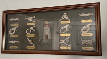Nautical Knot And Lighthouse Framed Art Shadow Box
