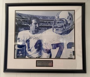 Autographed John Hannah And Steve Grogan New England Patriots Framed Photgraph