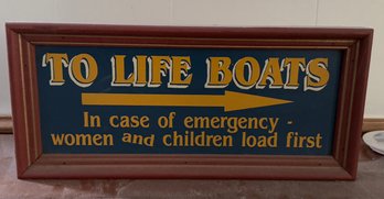 'To Life Boats' Sign Wall Art