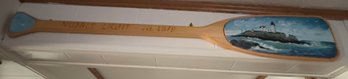 Nubble Light House Painting On Wooden Oar Paddle