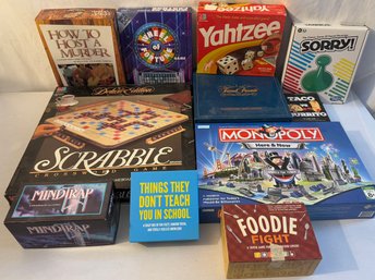 Game Night- Board Games For The Whole Family Deluxe Scrabble, Trivial Pursuit, Monopoly And