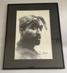 2 Pac Portrait Framed Art Signature Unknown