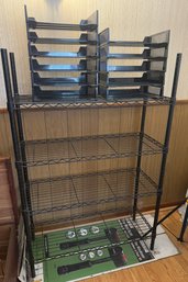 Shelftec System 4 Tier Metal Storage Rack With Plastic Organization Trays