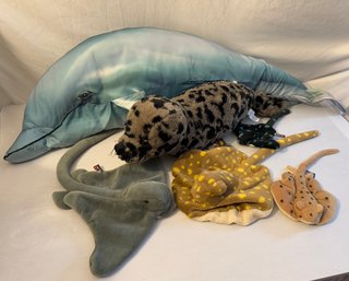 Large Dolphin Fish Showtime And Amela Sting Ray With Fiesta Harbor Seal Ocean Stuffed Animals