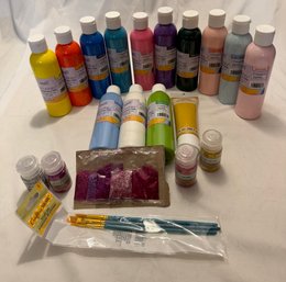 Acrylic Paints And Glitter Craft Lot